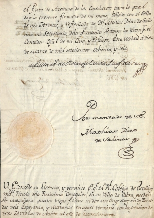 Foto 3 de 4 del artículo «Licencia dada por el duque de Sessa para usar cuatro vigas maquileras en los molinos de…»
