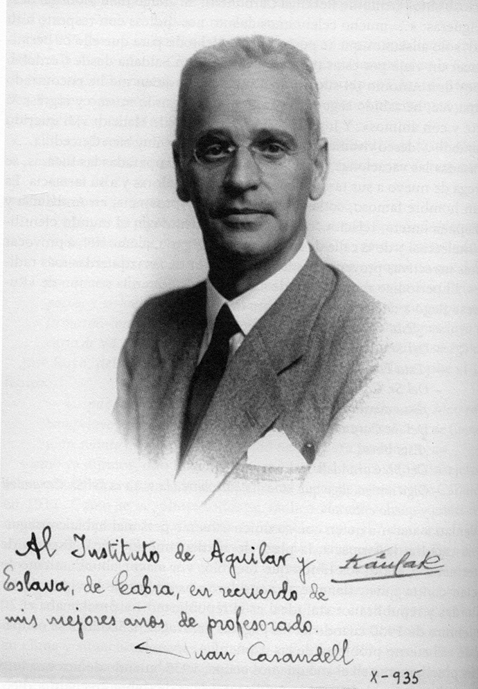Foto 1 de 2 del artículo «Hace cien años (1917) llegó al Instituto de Cabra el profesor Juan Carandell y Pericay»