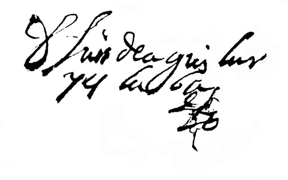 Foto 1 de 3 del artículo «Firma autógrafa de D. Luis de Aguilar y Eslava»