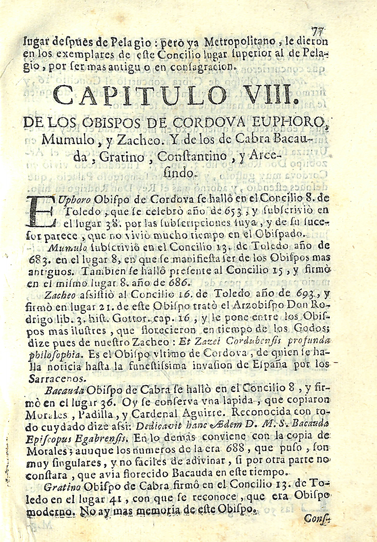 Foto 5 de 7 del artículo ««Catálogo de los obispos de Córdoba» de Juan Gómez Bravo, año 1739 (Se relacionan los…»