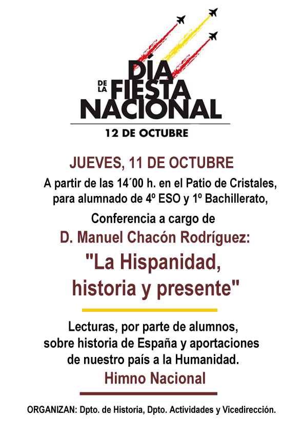 Foto del artículo «El IES Aguilar y Eslava celebra la Fiesta Nacional del 12 de octubre con una conferencia…»