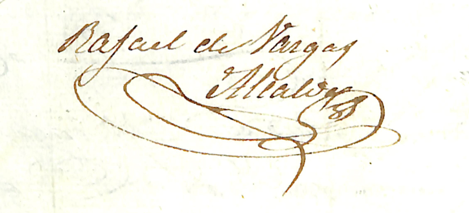 Foto del artículo «Firma autógrafa de D. Rafael de Vargas y Alcalde, primer director del instituto Aguilar y…»