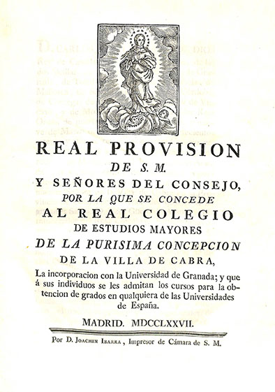 Foto del artículo «Real Cédula de Carlos III incorporando el Real Colegio a la Universidad de Granada (1777)»