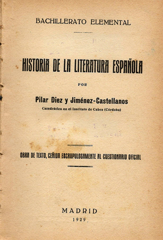Foto 1 de 3 del artículo «Juan Valera en los textos educativos de Pilar Díez Jiménez-Castellanos, primera…»
