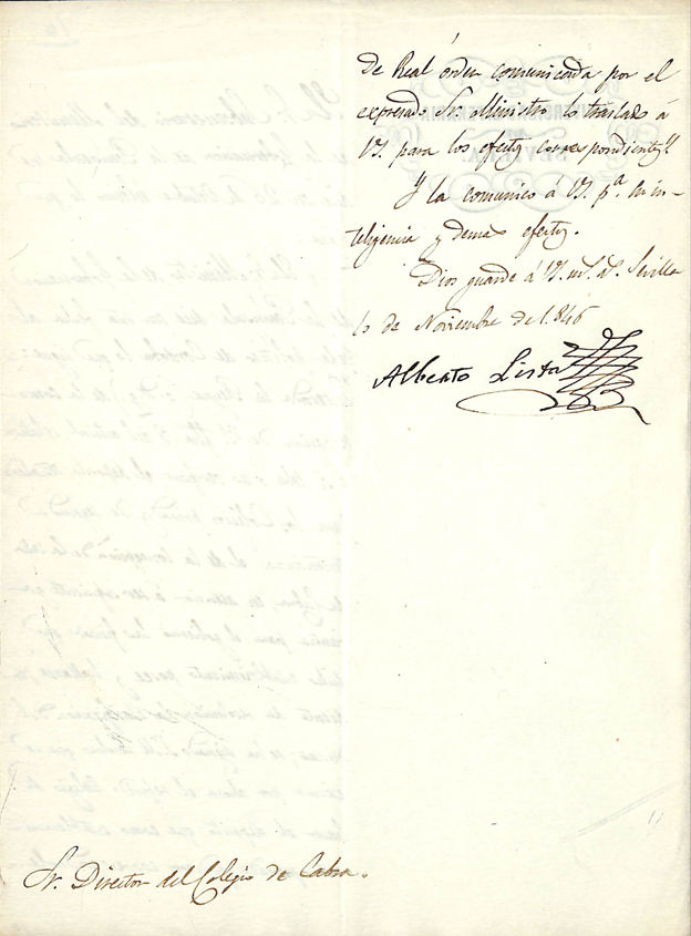 Foto 2 de 3 del artículo «Tres escritos firmados por Alberto Lista en el Archivo Histórico de la Fundación Aguilar…»