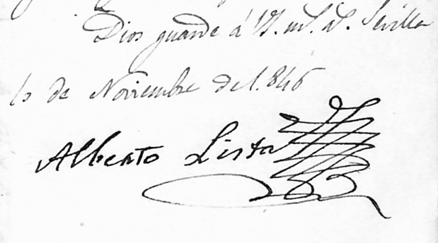 Foto 3 de 3 del artículo «Tres escritos firmados por Alberto Lista en el Archivo Histórico de la Fundación Aguilar…»