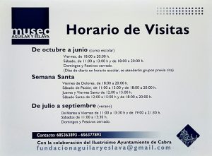 Foto del artículo «Horario verano 2019 Museo Aguilar y Eslava»