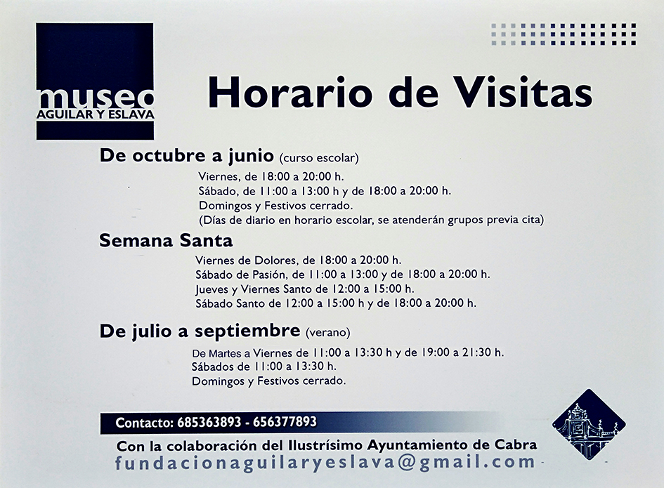 Foto del artículo «Horario verano 2019 Museo Aguilar y Eslava»
