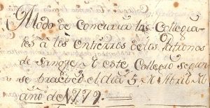 Foto 1 de 5 del artículo «Modo de concurrir los colegiales a los entierros de los patronos de sangre del Real…»