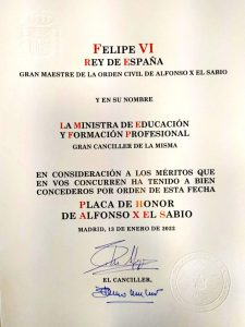 Foto 1 de 2 del artículo «El Instituto Aguilar y Eslava recibirá la Placa de Honor de Alfonso X El Sabio, máxima…»