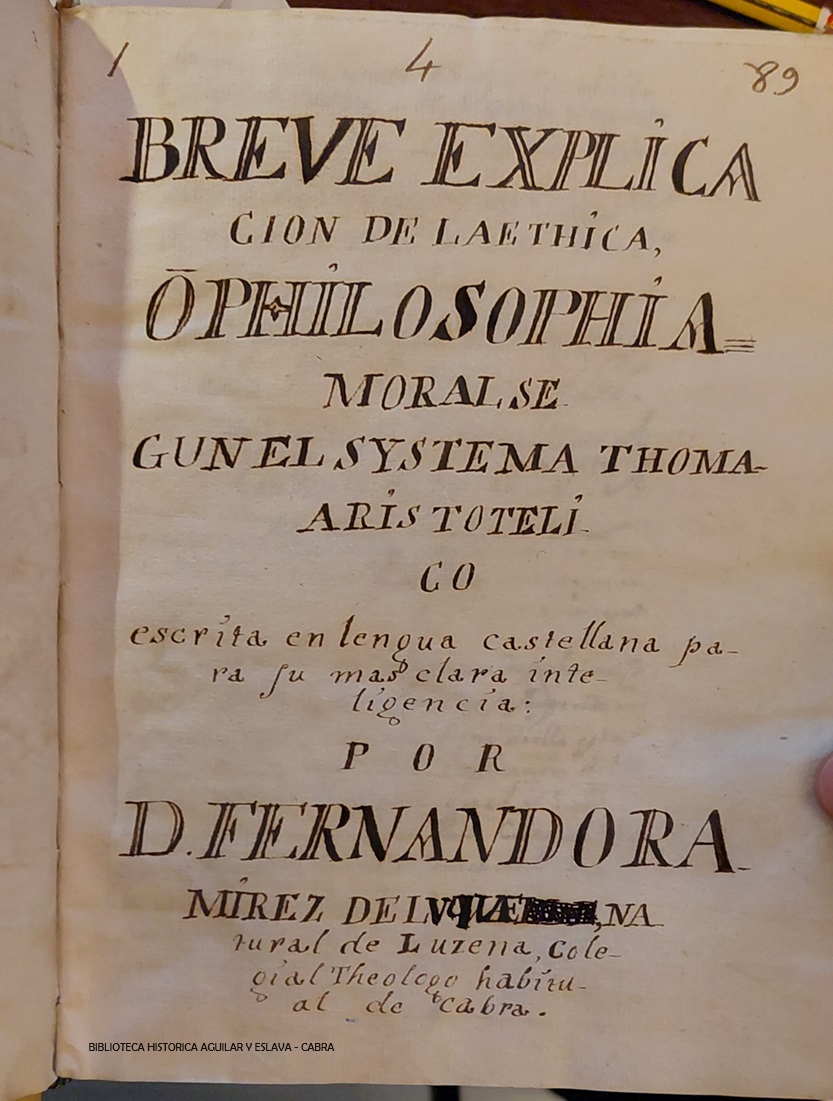 Foto 2 de 3 del artículo «La colección de Libros Manuscritos de la Biblioteca histórica Aguilar y Eslava en los…»