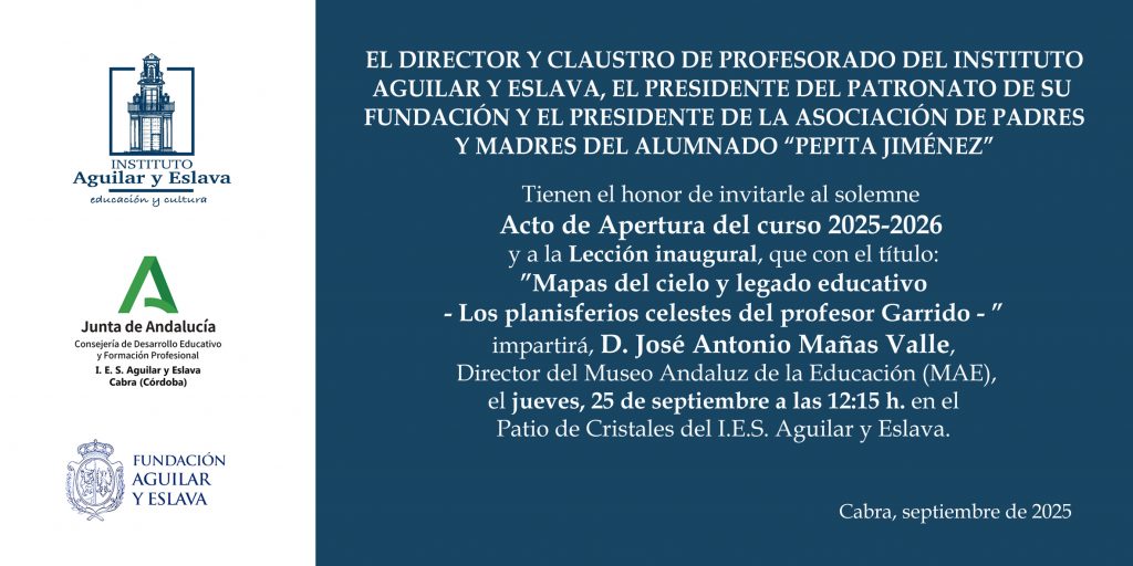 Foto 2 de 2 del artículo «Apertura oficial de curso en el IES y Fundación Aguilar y Eslava»